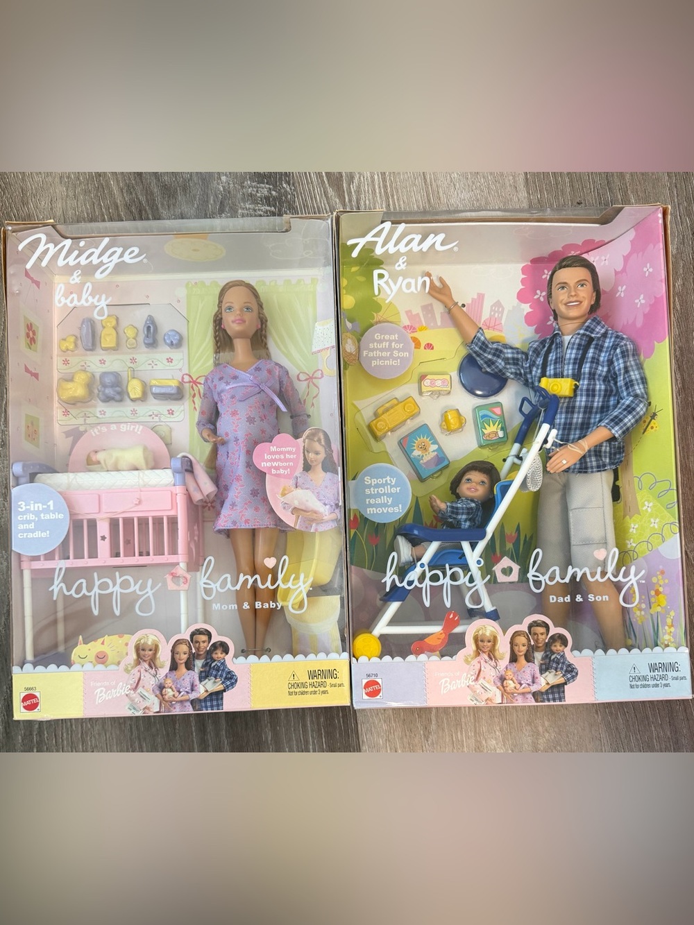 Barbie Happy Family Midge, baby, Alan and Ryan Brand New.